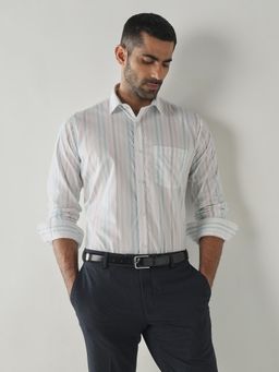 Reid & Taylor - Mens Formal Shirt -RT-825-White/Pink