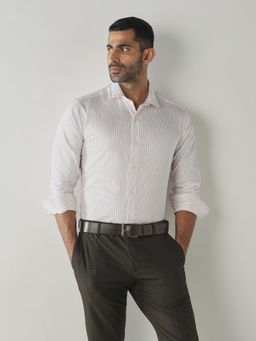 Reid & Taylor - Mens Formal Shirt -RT-833-White/Maroon