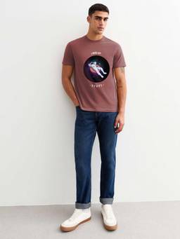 PRONK - I Need My Space Men Half Sleeve T-Shirt - Mauve