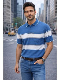 Parcel Yard - Mens Half Sleeve Polo Neck Polo T-Shirt - Blue