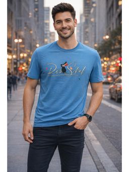 Parcel Yard - Mens Half Sleeve Round Neck T-Shirt - Turquoise