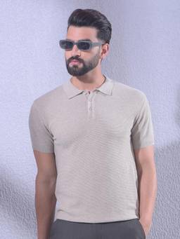 CRIMSOUNE CLUB - Mens Beige Polo T-Shirt