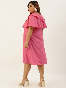 rose colored midi dress