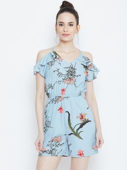 Dodo & Moa - Women Western Wear Playsuit - Blue