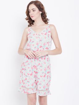 Dodo & Moa - Women Western Wear Playsuit - White