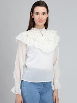 Dodo & Moa - Women Western Wear Tops - White