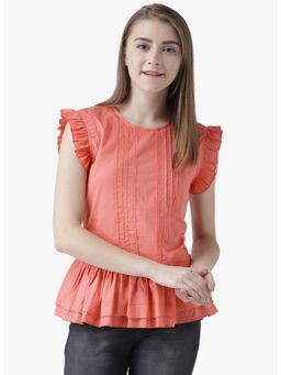 Dodo & Moa - Women Western Wear Tops - Coral