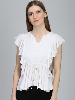 Dodo & Moa - Women Western Wear Tops - White