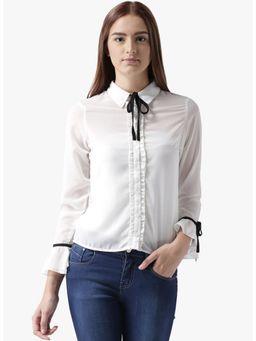 Dodo & Moa - Women Western Wear Tops - White