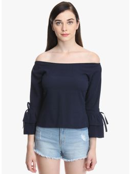 Dodo & Moa - Women Western Wear Tops - Navy Blue
