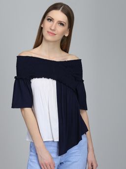 Dodo & Moa - Women Western Wear Tops - Navy Blue