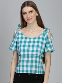 Dodo & Moa - Women Western Wear Tops - Green
