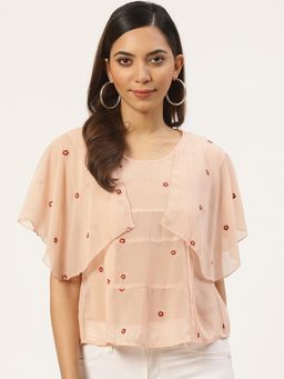 Dodo & Moa - Women Western Wear Tops - Peach