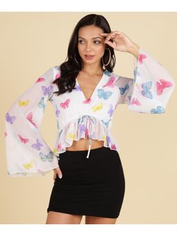 Dodo & Moa - Women Western Wear Crop Top - White