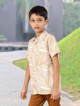 YOUMAA - Beige Printed Shirt