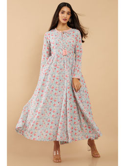 Soch - Grey Muslin Digital Print Flared Fit Kurta