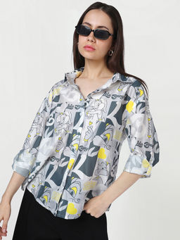Bewakoof - Looney Tunes Womens White Lola Bunny Graphic Oversized Shirt