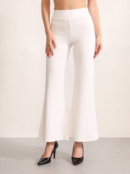 Kazo - Solid White Flared Trouser