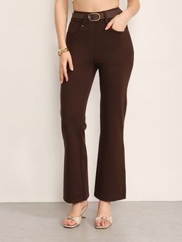 Kazo - Bureau Start Brown Trouser With Belt