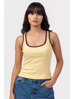 PAST MODERN - Butter And Brown Dual Tank Top