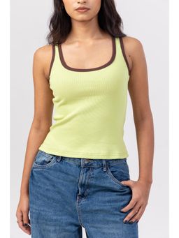 PAST MODERN - Green And Brown Dual Tank Top