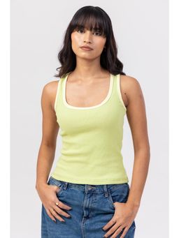 PAST MODERN - Green And Butter Dual Tank Top