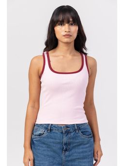 PAST MODERN - Pink And Maroon Dual Tank Top