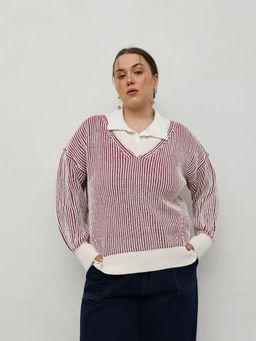 CURVY STREET - Acrylic Rust Sweater