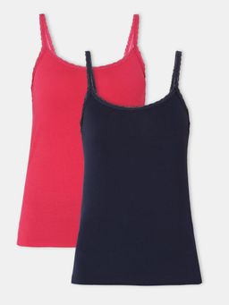 Vero Moda Intimates - Navy Blue & Pink Camisoles (Pack of 2)