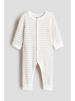 H&M - Unisex White Adjustable-Fit Romper Suit