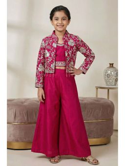 Lagorii - Rani Pink Embroidered Jacket Top and Palazzo