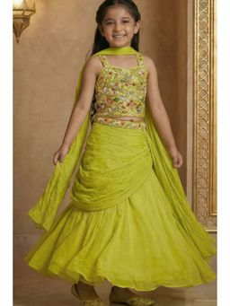 Lagorii - Green Embroidered Lehenga Choli with Dupatta