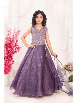 Lagorii - Royal Lavender Embroidered Lehenga Choli and Dupatta