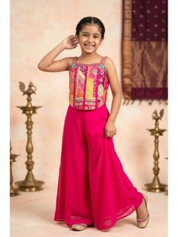 Lagorii - Rani Pink Embroidered Top and Palazzo