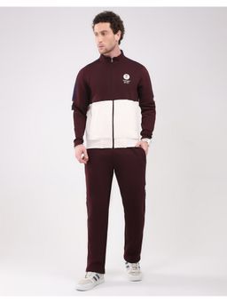 Monte Carlo - Men's Wine Full Sleeve Jacket with Track Pant