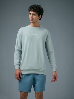 Technosport - Men Green Solid Slim Fit Round Neck Sports Sweatshirt