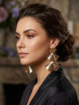 Kraft Smiths - Women Gold Kio Layered Drop Earrings