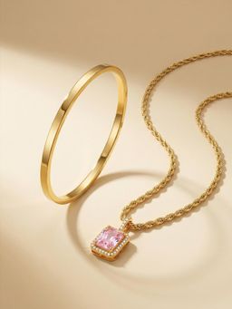 Palmonas - Women Rose Pink Glow Jewellery Set