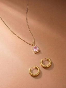 Palmonas - Women Blush Pink Loop Jewellery Set