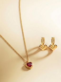 Palmonas - Women Red Petite Heart Essence Jewellery Set