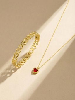 Palmonas - Women Petite Red Heart Love Jewellery Set