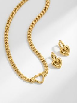 Palmonas - Women Timeless Gold Heart Grace Jewellery Set