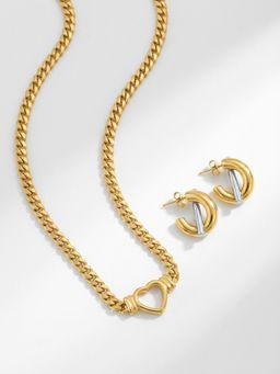 Palmonas - Women Dual-Tone Heart Grace Jewellery Set