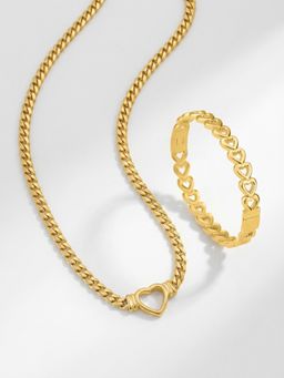 Palmonas - Women Bold Harmony Heart Jewellery Set