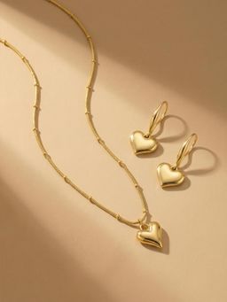 Palmonas - Women Gold Soft Heart Poise Jewellery Set