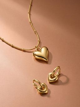 Palmonas - Women Gold Classic Heart Grace Jewellery Set