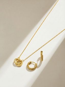 Palmonas - Women Gold Linked and Locked Jewellery Set