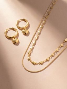 Palmonas - Women Gold Pure Heart and Love Radiance Jewellery Set