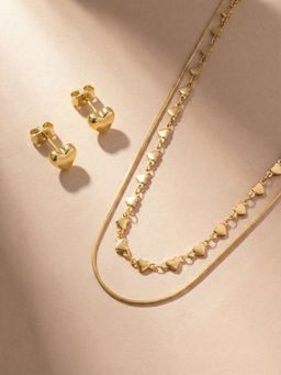 Palmonas - Women Gold Classic Velora Heart Jewellery Set