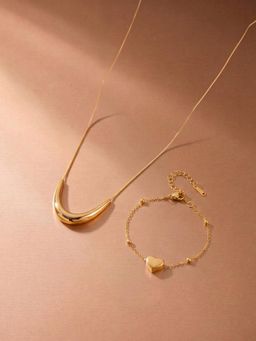 Palmonas - Women Sculpted Heart Grace Jewellery Set